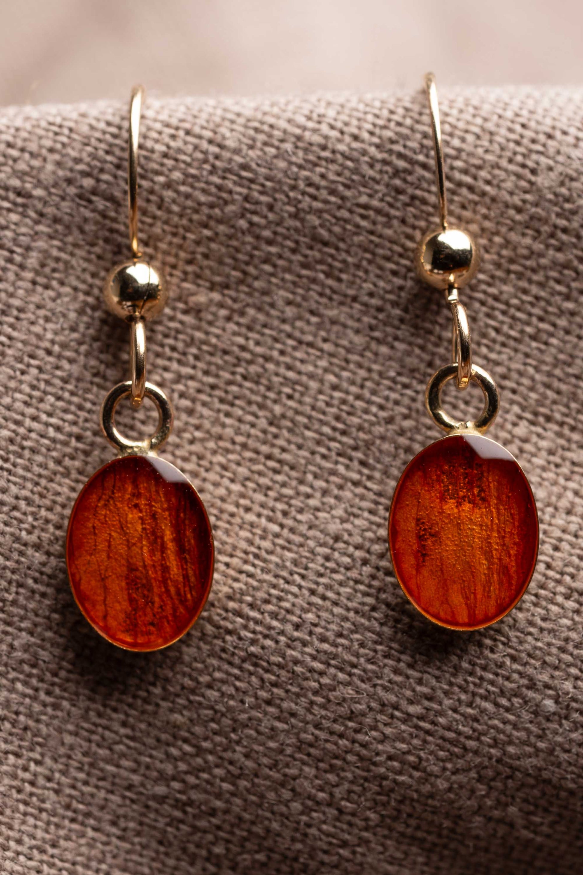 Tiger Lily Oval Earrings Gold
