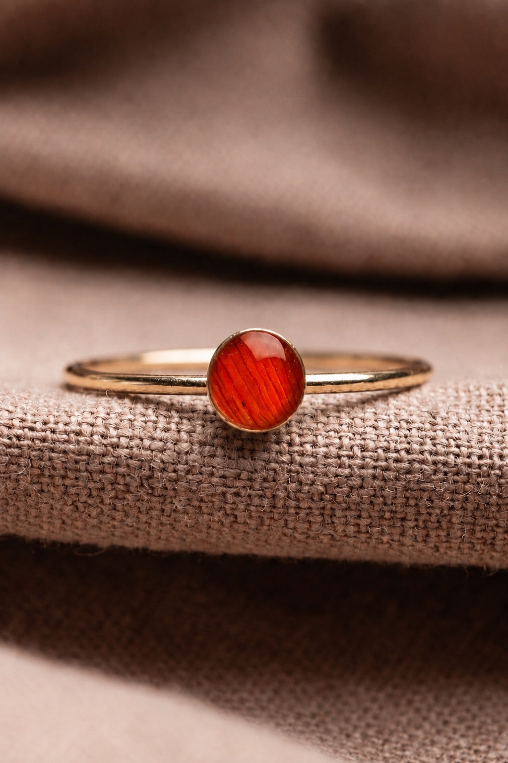 Tiger Lily Round Stacking Ring Gold