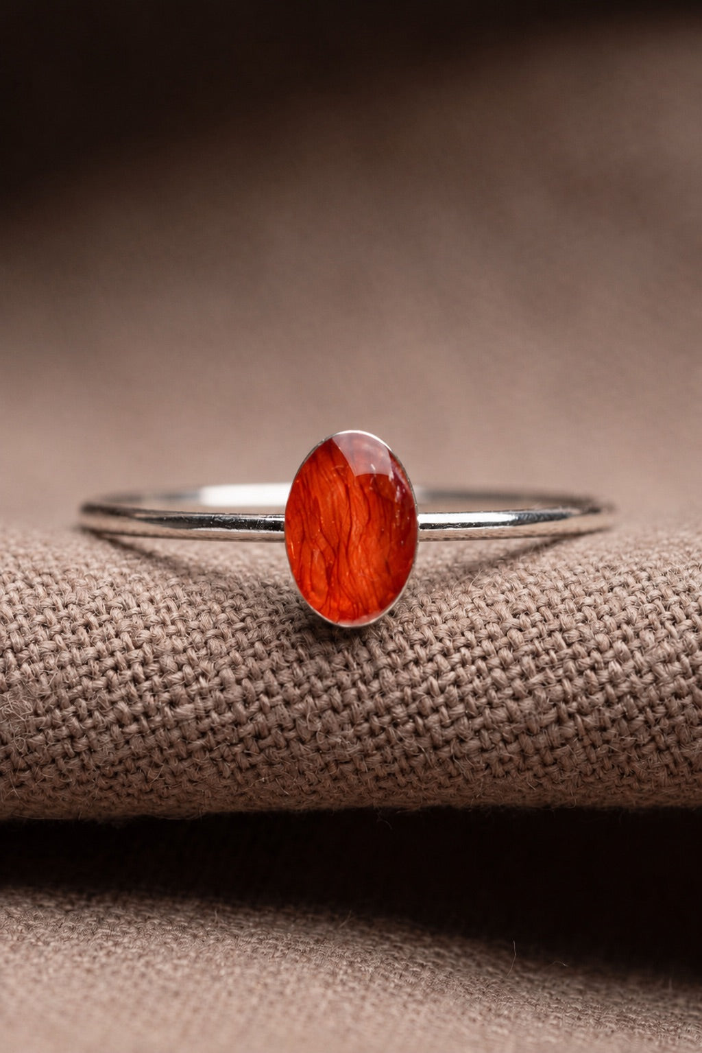 Tiger Lily Stacking Ring Silver