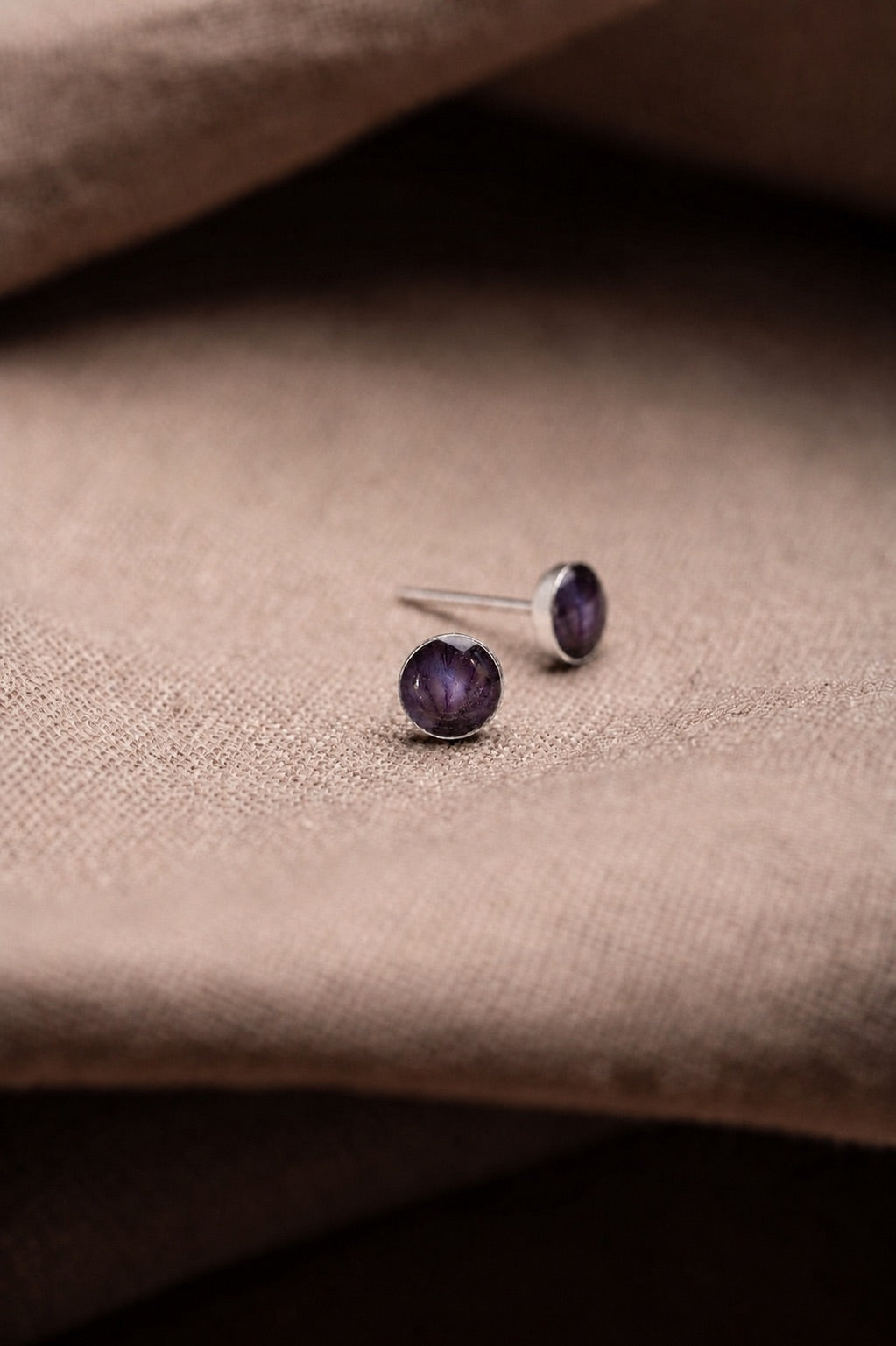 Violet Stud Earrings Silver