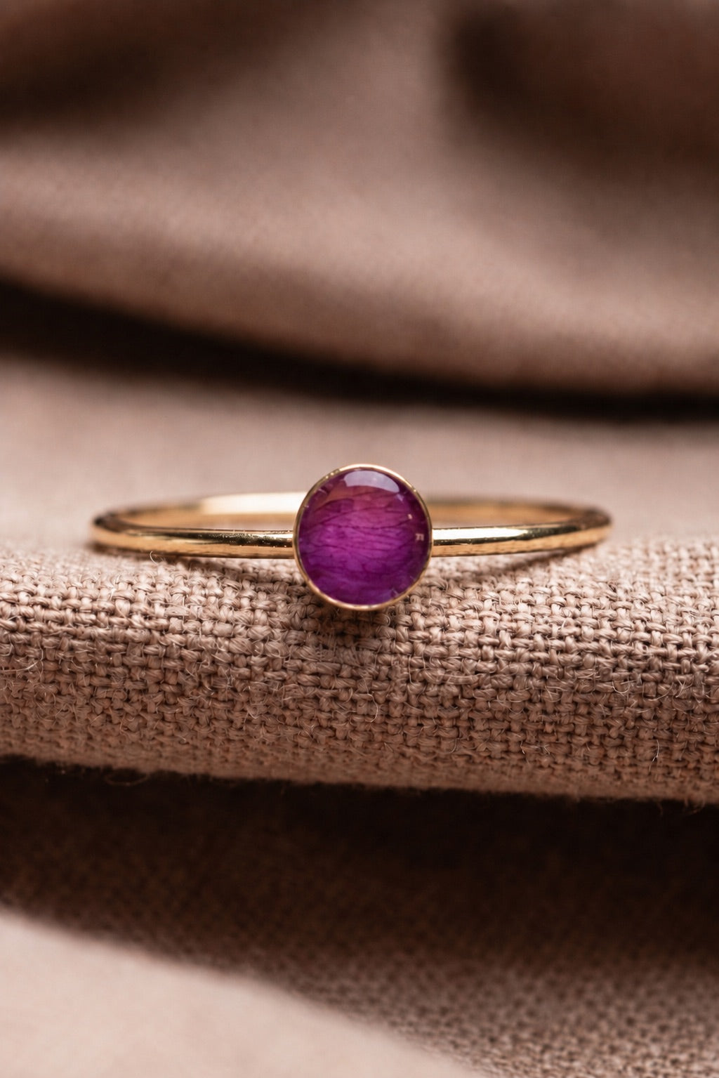 Wild Rose Round Stacking Ring Gold