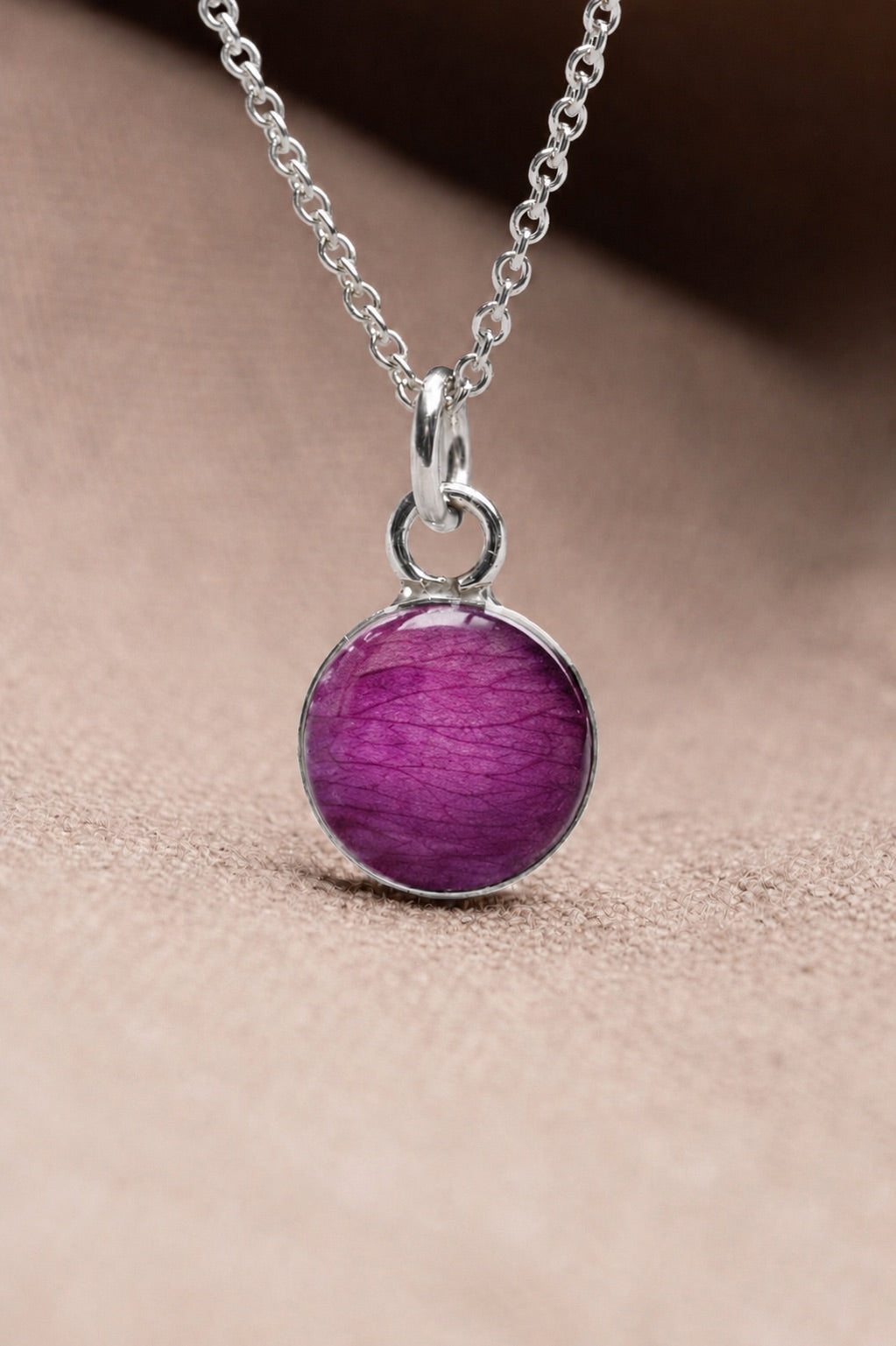 Wild Rose Round Necklace Silver